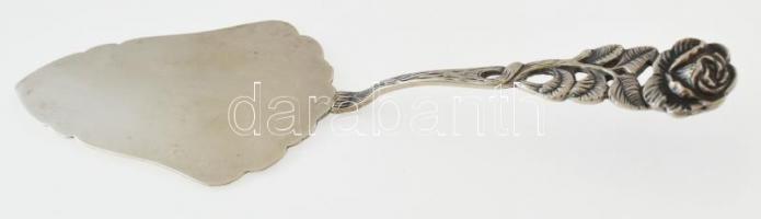 Ezüst (Ag) 2db villa, 1db kanál, 1 db tortalapát, rózsás motívummal, h:14x21, jelzett, nettó: 100g