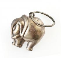 Ezüst (Ag) elefántos kulcstartó, jelzés nélkül, h:5cm, nettó:8g