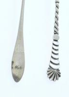 Ezüst (Ag) fűszerkanál, 2db, jelzett, h:12-13cm, nettó:22g