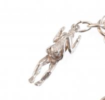 Ezüst (Ag) erotikus jelenetes charmos karkötő, jelzett, h:22cm, nettó: 35g