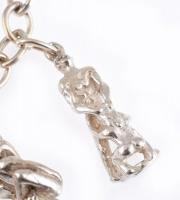 Ezüst (Ag) erotikus jelenetes charmos karkötő, jelzett, h:22cm, nettó: 35g