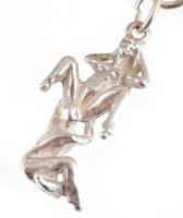 Ezüst (Ag) erotikus jelenetes charmos karkötő, jelzett, h:22cm, nettó: 35g