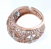 Ezüst (Ag) aranyozott gyűrű, jelzett, állítható méretű, nettó: 4,6g