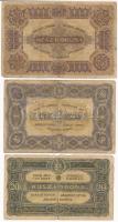 1920-1923. 8 db-os korona bankjegy tétel, közte 1920. 50K és 100K T:III,III- közte: anyaghiány, folt...
