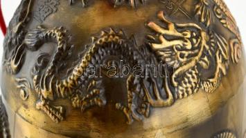 Kínai szerencse harang, jelzett, hibátlan, m:26cm