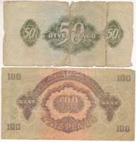 1944. 1P-100P "Vöröshadsereg" (5xklf) + 1946. 10.000AP + 500.000AP T:III,III- közte: anyag...