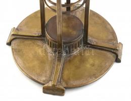 Jugendstil / szecessziós talpas kínálótál, ezüstözött alpakka, jelzés nélkül, hibátlan üvegbetéttel,...