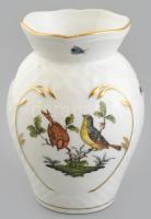 Herendi Rothschild váza, kézzel festett porcelán, kopásnyomokkal, m:15cm