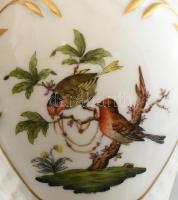 Herendi Rothschild váza, kézzel festett porcelán, kopásnyomokkal, m:15cm