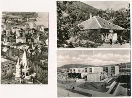 41 db MODERN fekete-fehér magyar város képeslap (Képzőművészeti Alap Kiadóvállalat) / 41 modern black and white Hungarian town-view postcards from the 60s