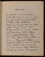 cca 1919 Régi, kézzel írt versgyűjtemény (katona versek), sok beírással, sérült félvászon-kötésben, néhány kijáró lappal