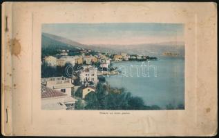 cca 1900 Abbazia (Opatija), album 14 db utólagosan színezett képpel, borító nélkül, foltos, részben szétváló tűzéssel