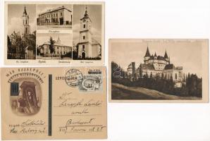 14 db főleg RÉGI történelmi magyar város képeslap vegyes minőségben / 14 mostly pre-1945 historical Hungarian town-view postcards in mixed quality