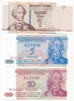 Dnyeszter Menti Köztársaság 1994. 5R + 10R + 2007. 1R T:I Transnistria 1994. 5 Rublei + 10 Rublei + 2007. 1 Ruble C:UNC Krause P#17,18,42