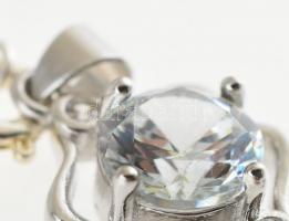 Ezüst (Ag) kővel ékített medál, láncon, h:42cm, jelzett, bruttó: 3,9g