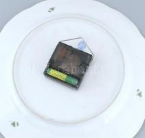 Herendi Indiai kosár mintás porcelán falióra. Kézzel festett, jelzett, hibátlan, d: 28,5 cm