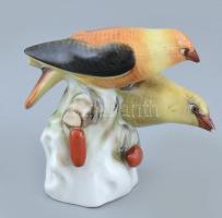 Herendi madár pár. Kézzel festett. jelzett, lepattanással 8 cm