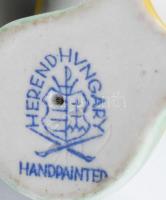 Herendi pipázó kacsa / lúd. Kézzel festett. jelzett, hibátlan. 10 cm