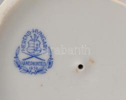 Herendi madarak fán. Kézzel festett. jelzett, virágon apró lepattanással m: 11 cm