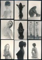cca 1988 Marinkay István (1920-?) veszprémi fotóművész hagyatékából 9 db vintage fotó, az aktfényképezés műfajából, 9x6 cm
