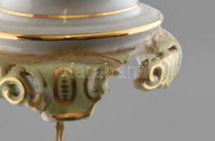 Herendi Viktória mintás lámpa, bura nélkül. Kézzel festett. jelzett, talpa sérült, hiányos. m: 28 cm