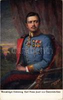 Thronfolger Erzherzog Karl Franz Josef von Österreich-Este / Charles I of Austria. B.K.W.I. 752-60. C. Pietzner