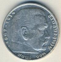 Német 3. Birodalom 1936D 5M Ag "Hindenburg" h.k.-tel T:2/3 ph.