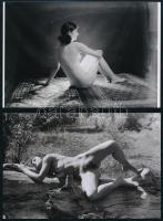 cca 1930 és 1975 között, eltérő időben készült erotikus felvételek, 5 db mai nagyítás több aktfotós vintage negatív gyűjteményéből, 10x15 cm