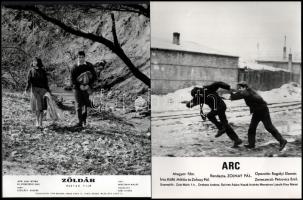 cca 1985 előtt készült, különböző magyar filmekből egy-egy jelenet, 13 db vintage produkciós filmfotó ezüstzselatinos fotópapíron, 18x24 cm