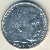 Német 3. Birodalom 1937A 5M Ag "Hindenburg" h.k.-tel T:2/3 k.