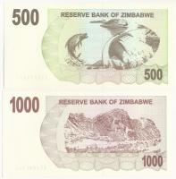 Zimbabwe 2006. 500$ + 2007. 100$ T:I,I-
Zimbabwe 2006. 500 Dollars + 2007. 100 Dollars C:UNC,AU