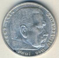 Német 3. Birodalom 1938A 5M Ag "Hindenburg" h.k.-tel T:2/3 kis ph.