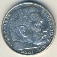 Német 3. Birodalom 1938A 5M Ag "Hindenburg" h.k.-tel T:2-/3 kis ph.