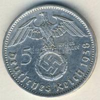 Német 3. Birodalom 1938A 5M Ag "Hindenburg" h.k.-tel T:2-/3 kis ph