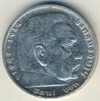 Német 3. Birodalom 1938E 5M Ag "Hindenburg" h.k.-tel T:2-/3 k. ph.