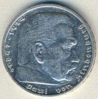 Német 3. Birodalom 1938G 5M Ag "Hindenburg" h.k.-tel T:2/3 ph.