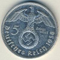 Német 3. Birodalom 1938G 5M Ag "Hindenburg" h.k.-tel T:2/3 ph