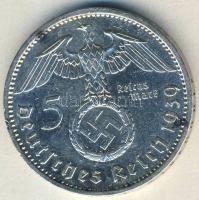 Német 3. Birodalom 1939A 5M Ag "Hindenburg" h.k.-tel T:2/3 kis ph