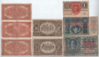 1913-1920. 1K-20K (8x) T:III,III- nagyobb szakadások