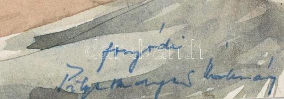 Fonyódi Pilgermayer Kálmán (1936-): Csendélet szódaüveggel, 1966. Akvarell, tus, papír, jelzett, 41,...