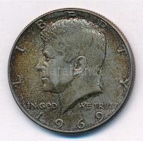 Amerikai Egyesült Államok 1969D 1/2$ Ag Kennedy T:1- patina USA 1969D 1/2 Dollar Ag Kennedy C:AU patina Krause KM#202a