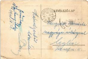 1940 Szászrégen, Reghin; bevonulás, horogkeresztes zászló / entry of the Hungarian troops, swastika ...