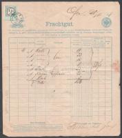 1878 DDSG fuvarlevél a Minerva hajó pecsétjével / DDSG bill of freight