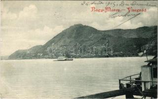 1905 Nagymaros-Visegrád, úszó vízi hajómalom. Divald Károly 371. / floating ship mill