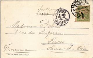 1905 Nagymaros-Visegrád, úszó vízi hajómalom. Divald Károly 371. / floating ship mill