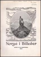 cca 1910 Norge i Billeder, képes album fekete-fehér fotókkal, négynyelvű (dán, német, angol, francia...