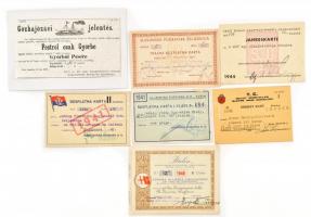 cca 1920-1940 6 db külföldi hajózási jegy. török, jugoszláv, DDSG, stb