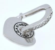 Ezüst(Ag) szívecskés fülbevalópár, Bulgari jelzéssel, h: 2,5 cm, bruttó: 4,87 g