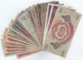 24db-os magyar bankjegytétel, benne Korona, Pengő és Forint T:III-IV