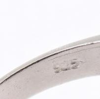 Ezüst(Ag) gyűrű nyers csiszolt rubinnal és markazittal, jelzett, méret: 56, bruttó: 4,78 g